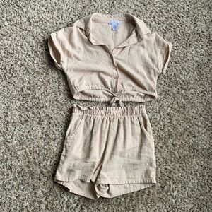 Beige/Tan Two Piece Set